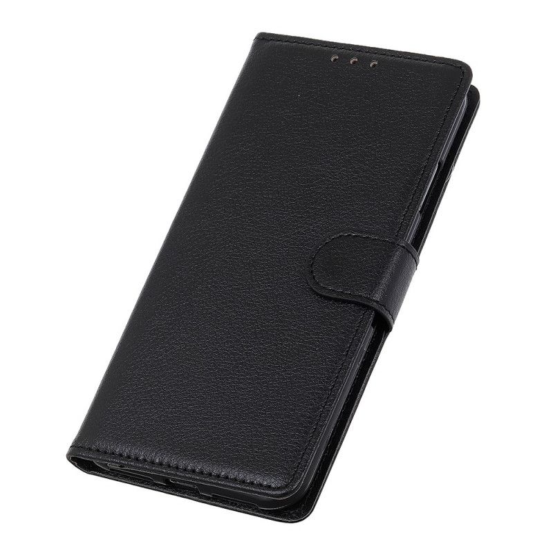 Flip Cover Læder Samsung Galaxy A71 Sort Klassisk Kunstlæder Original