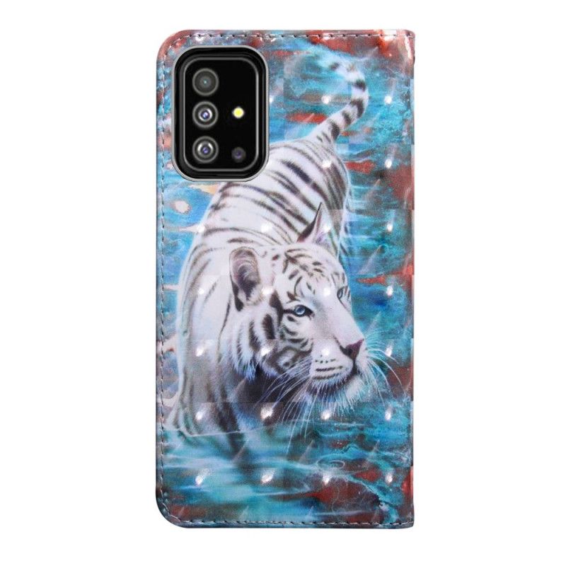 Flip Cover Læder Samsung Galaxy A71 Tiger I Vandet Original