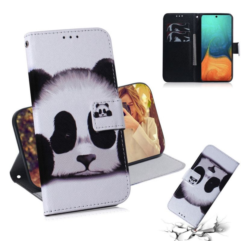 Flip Cover Samsung Galaxy A71 Mobilcover Panda Ansigt