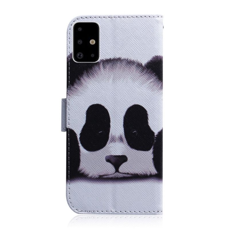 Flip Cover Samsung Galaxy A71 Mobilcover Panda Ansigt