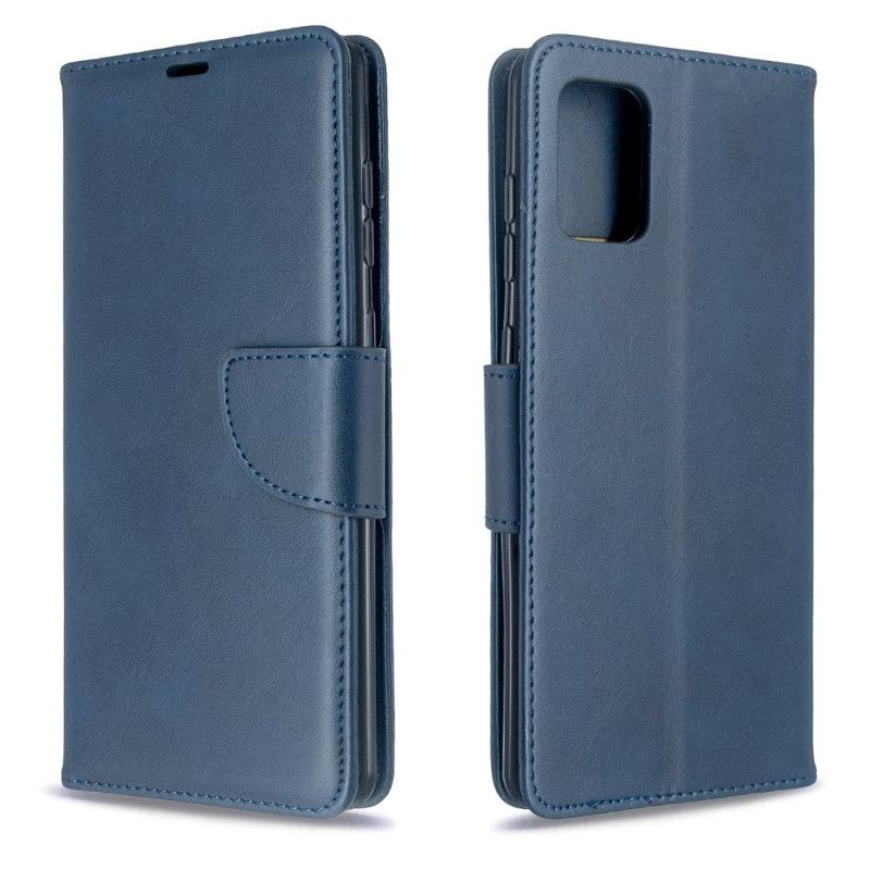 Flip Cover Samsung Galaxy A71 Sort Glat Skrå Flap