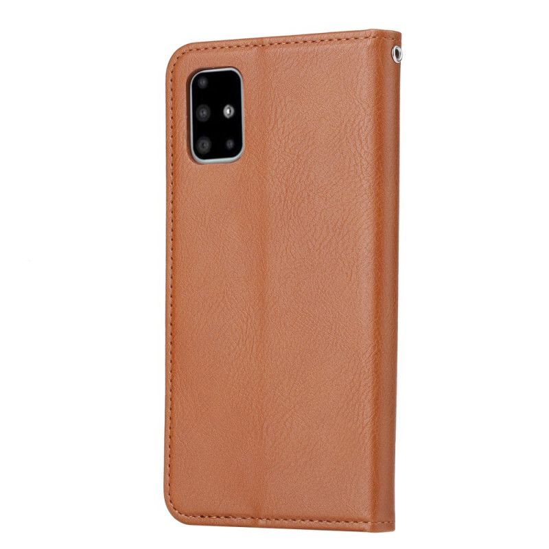 Læder Cover for Samsung Galaxy A71 Sort Kortholder I Kunstlæder