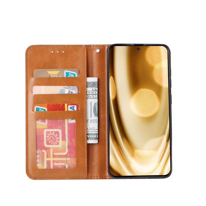 Læder Cover for Samsung Galaxy A71 Sort Kortholder I Kunstlæder