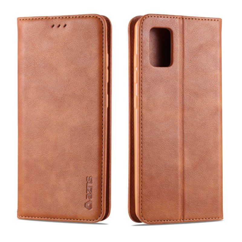 Læder Cover for Samsung Galaxy A71 Sort Retro Azns