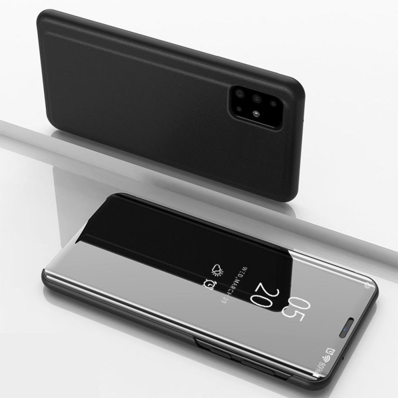 Læder Cover for Samsung Galaxy A71 Sort Spejl