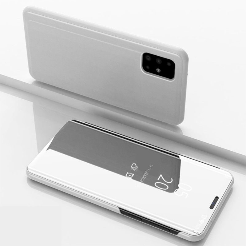 Læder Cover for Samsung Galaxy A71 Sort Spejl