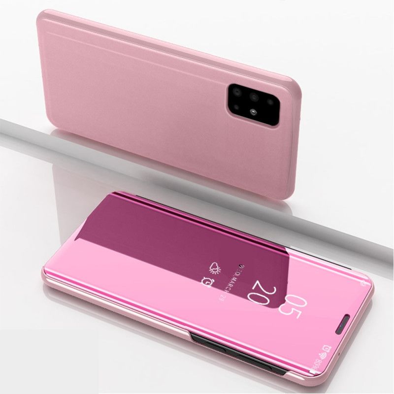 Læder Cover for Samsung Galaxy A71 Sort Spejl