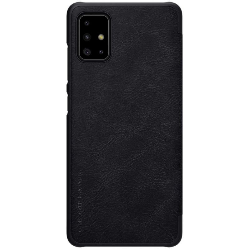 Læder Cover Samsung Galaxy A71 Sort Nillkin Qin-Serie