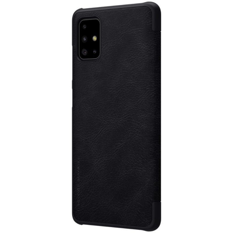 Læder Cover Samsung Galaxy A71 Sort Nillkin Qin-Serie