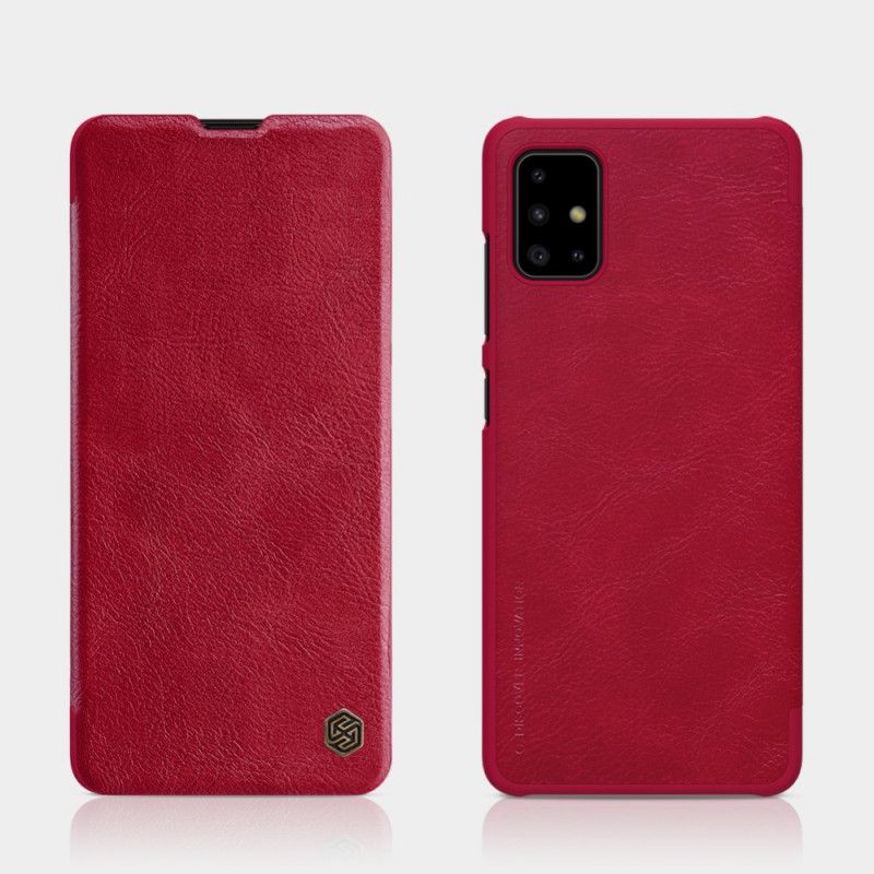 Læder Cover Samsung Galaxy A71 Sort Nillkin Qin-Serie