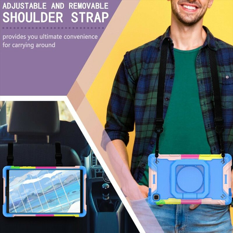 Cover Samsung Galaxy Tab A7 Lite Telefon Etui Støtte Og Skulderrem Farve