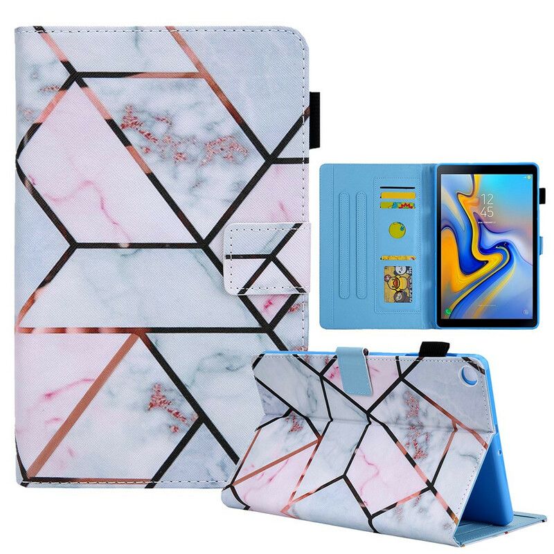 Flip Cover Samsung Galaxy Tab A7 Lite Geometrisk Marmor