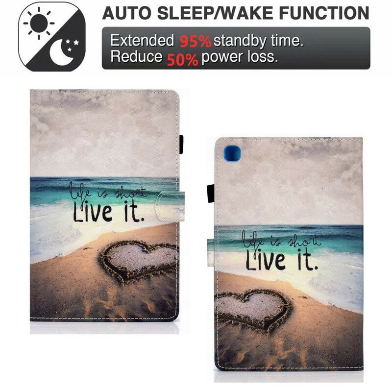 Flip Cover Samsung Galaxy Tab A7 Lite Life Is Short Beach