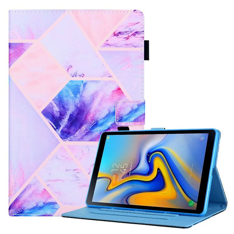 Læder Cover Samsung Galaxy Tab A7 Lite Marble Geometri Design