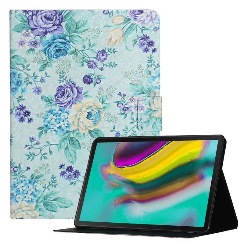 Læder Cover Samsung Galaxy Tab A7 Lite Telefon Etui Blomster Blomster Blomster