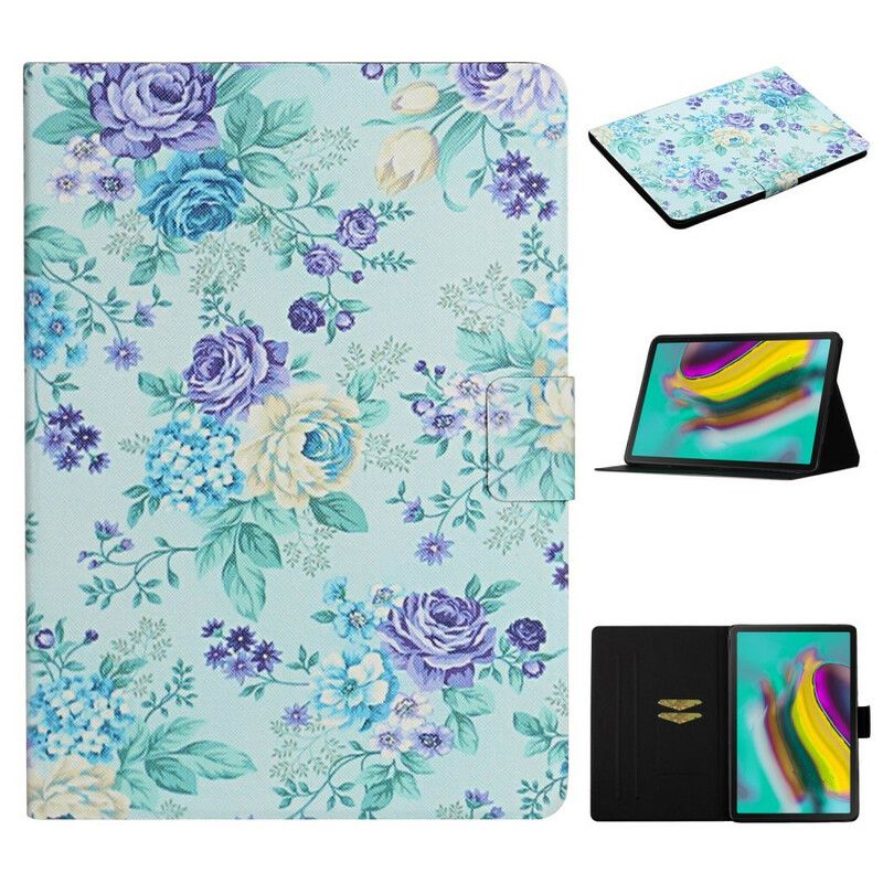 Læder Cover Samsung Galaxy Tab A7 Lite Telefon Etui Blomster Blomster Blomster