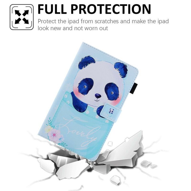 Læder Cover Samsung Galaxy Tab A7 Lite Telefon Etui Dejlig Panda