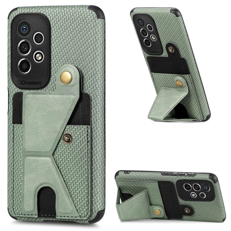 Cover Samsung Galaxy A53 5G Carbon Fiber Kortholder Beslag