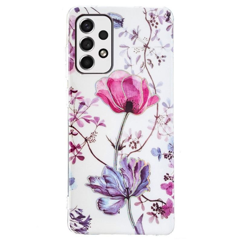 Cover Samsung Galaxy A53 5G Marmorerede Blomster