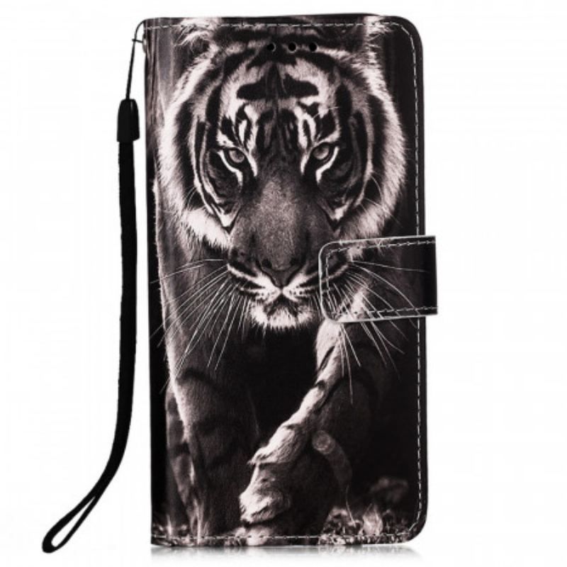 Flip Cover Samsung Galaxy A53 5G Med Snor Strappy Night Tiger