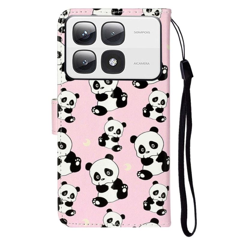 Flip Cover Til Xiaomi 14t Pro Pandas Premium