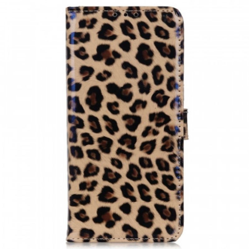 Flip Cover Sony Xperia 1 IV Leopard Hud Effekt