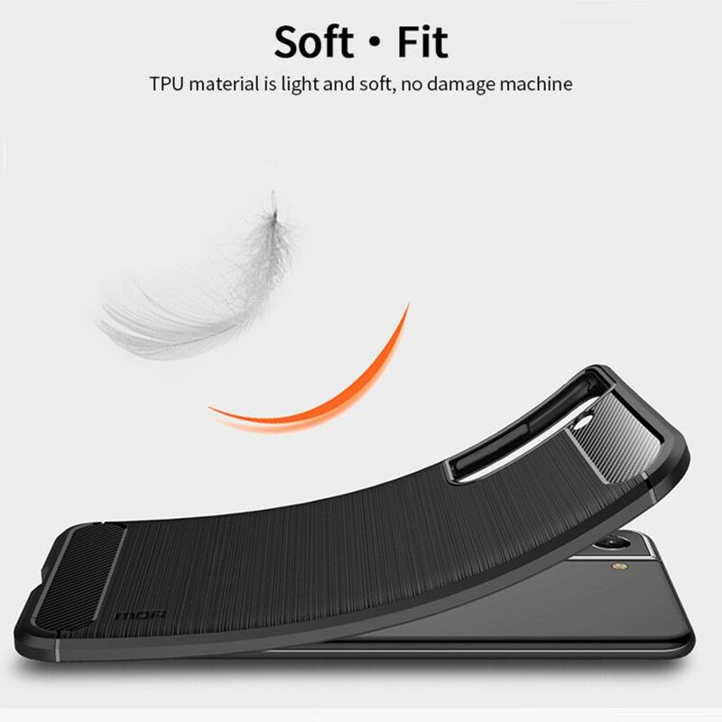 Cover Samsung Galaxy S21 Fe Børstet Carbon Fiber Mofi