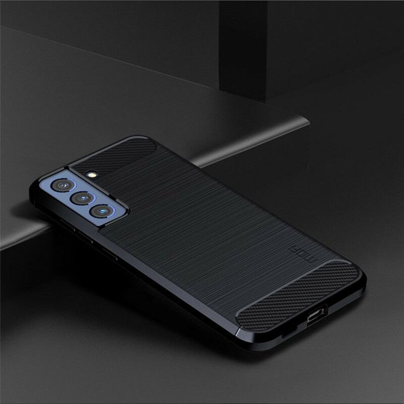 Cover Samsung Galaxy S21 Fe Børstet Carbon Fiber Mofi