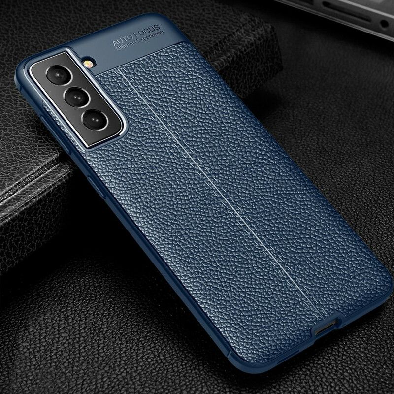 Cover Samsung Galaxy S21 Fe Double Line Litchi-lædereffekt