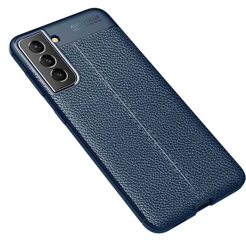 Cover Samsung Galaxy S21 Fe Double Line Litchi-lædereffekt