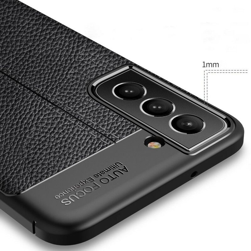 Cover Samsung Galaxy S21 Fe Double Line Litchi-lædereffekt