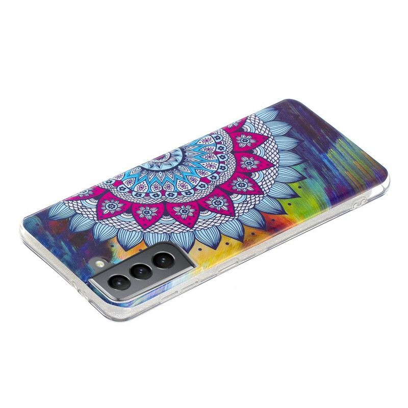 Cover Samsung Galaxy S21 Fe Fluorescerende Farvet Mandala