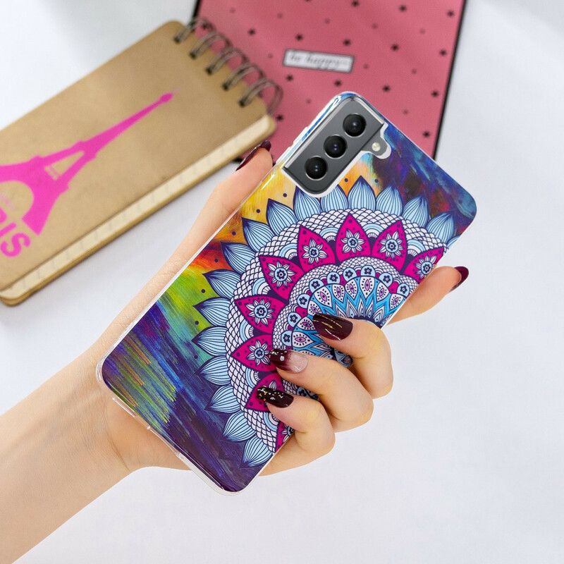 Cover Samsung Galaxy S21 Fe Fluorescerende Farvet Mandala