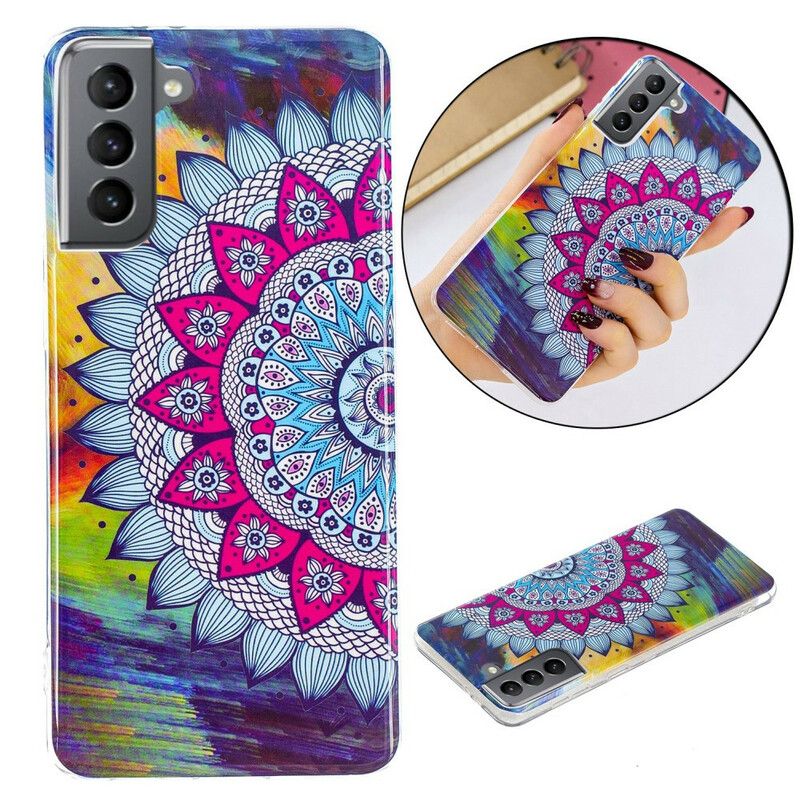 Cover Samsung Galaxy S21 Fe Fluorescerende Farvet Mandala