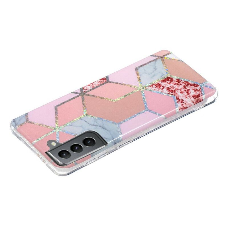 Cover Samsung Galaxy S21 Fe Glitter Design Marble