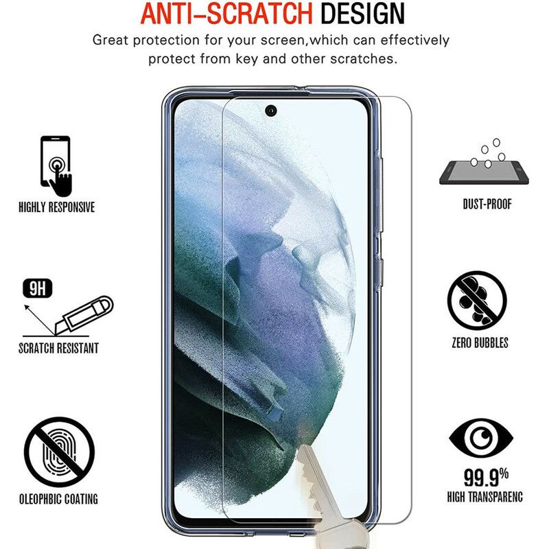 Cover Samsung Galaxy S21 Fe Kasse Og Hærdet Glasskærm