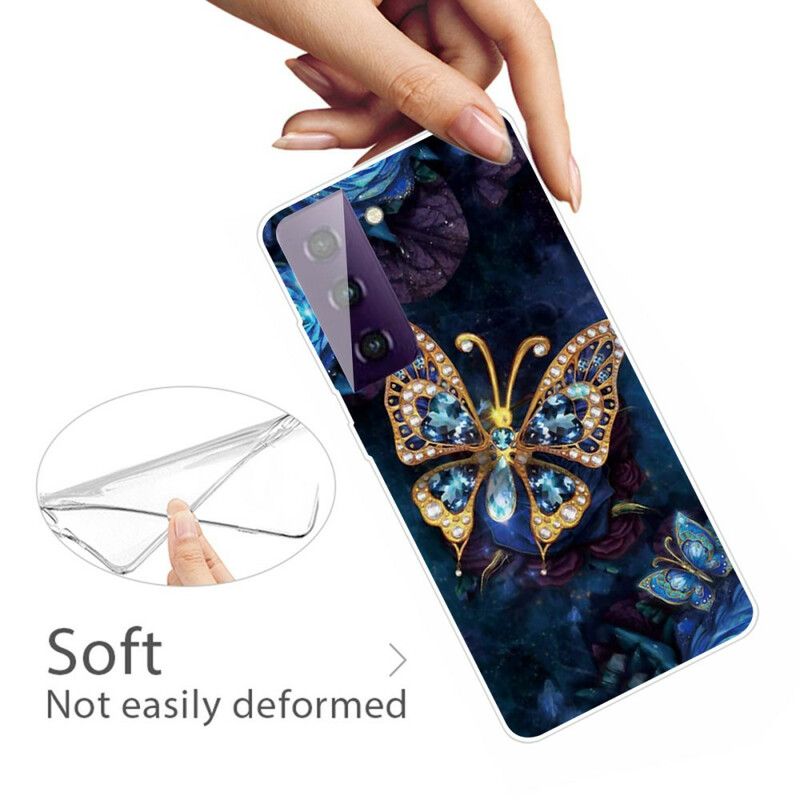 Cover Samsung Galaxy S21 Fe Telefon Etui Forskellige Sommerfugle