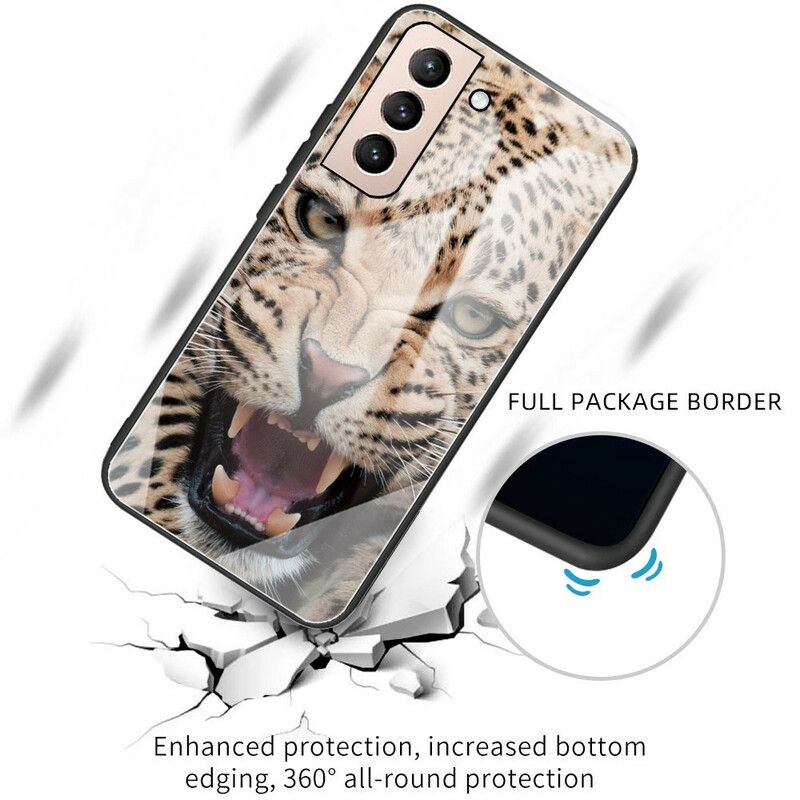 Cover Samsung Galaxy S21 Fe Telefon Etui Leopard Hærdet Glas