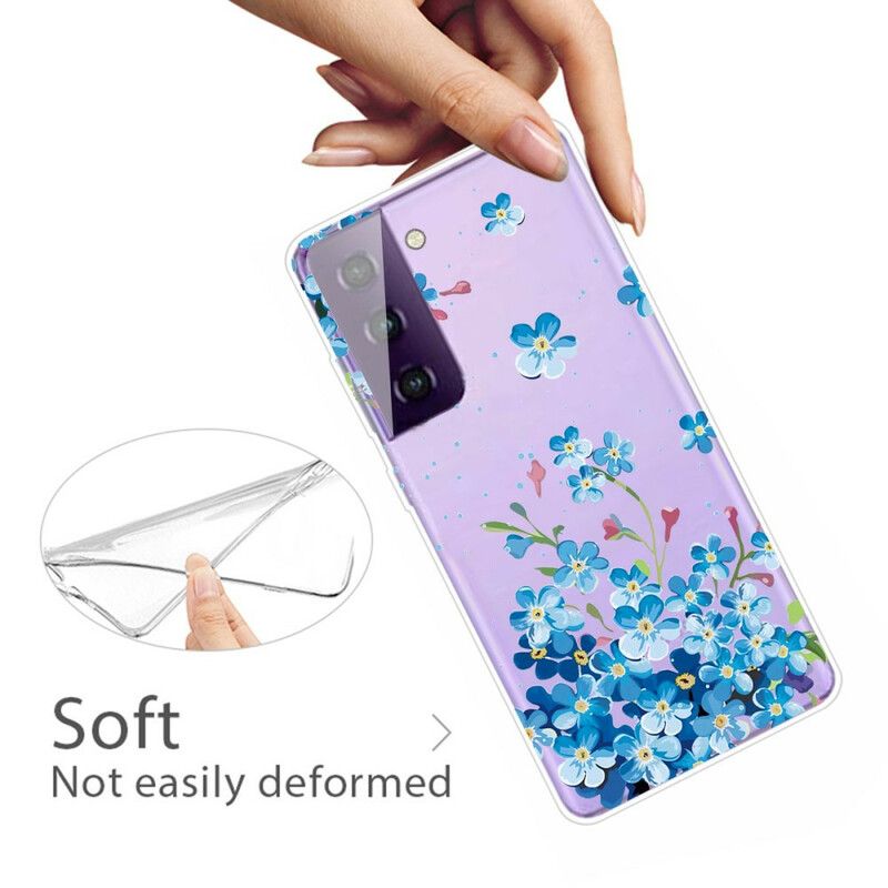 Cover Til Samsung Galaxy S21 Fe Blå Blomster