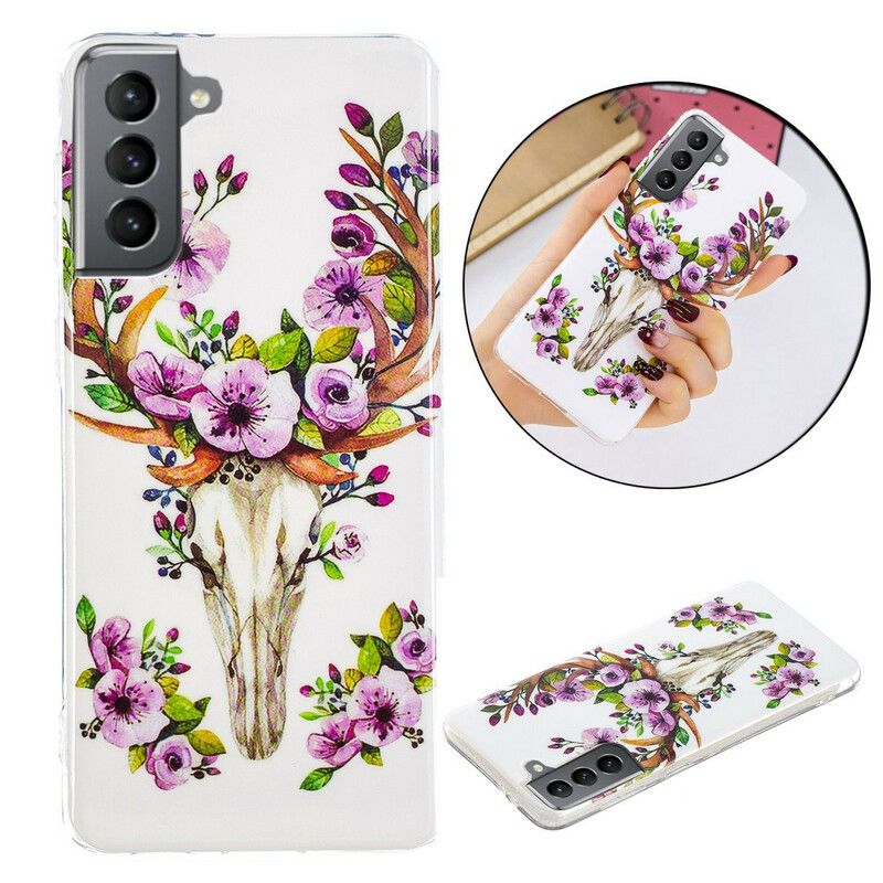 Cover Til Samsung Galaxy S21 Fe Fluorescerende Flower Elk