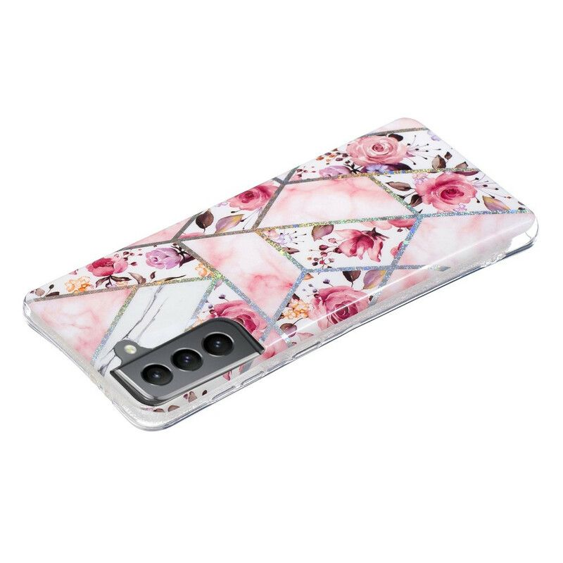 Cover Til Samsung Galaxy S21 Fe Marmorerede Blomster