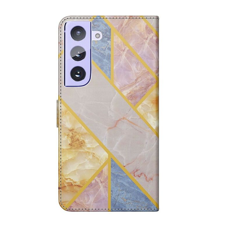 Flip Cover Samsung Galaxy S21 Fe Geometrisk Marmor