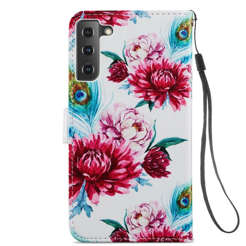 Flip Cover Samsung Galaxy S21 Fe Intense Blomster