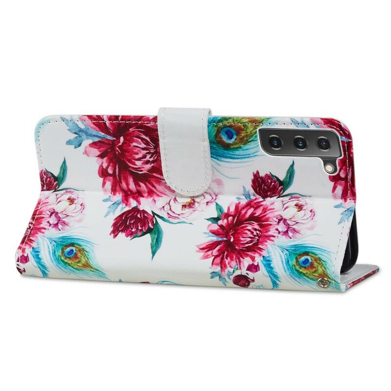 Flip Cover Samsung Galaxy S21 Fe Intense Blomster