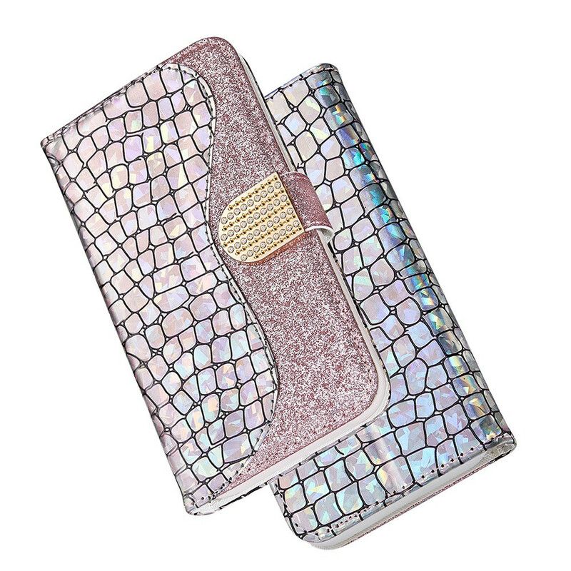 Flip Cover Samsung Galaxy S21 Fe Krokodille Diamanter