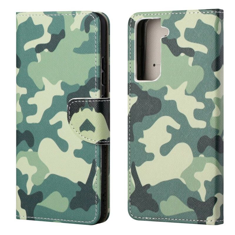 Flip Cover Samsung Galaxy S21 Fe Militær Camouflage