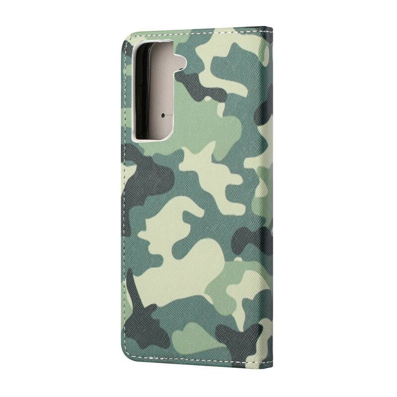 Flip Cover Samsung Galaxy S21 Fe Militær Camouflage