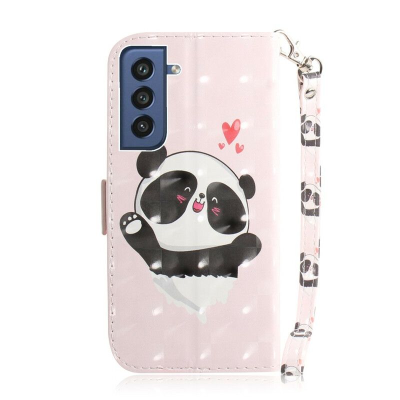 Flip Cover Samsung Galaxy S21 Fe Panda Love Strappy