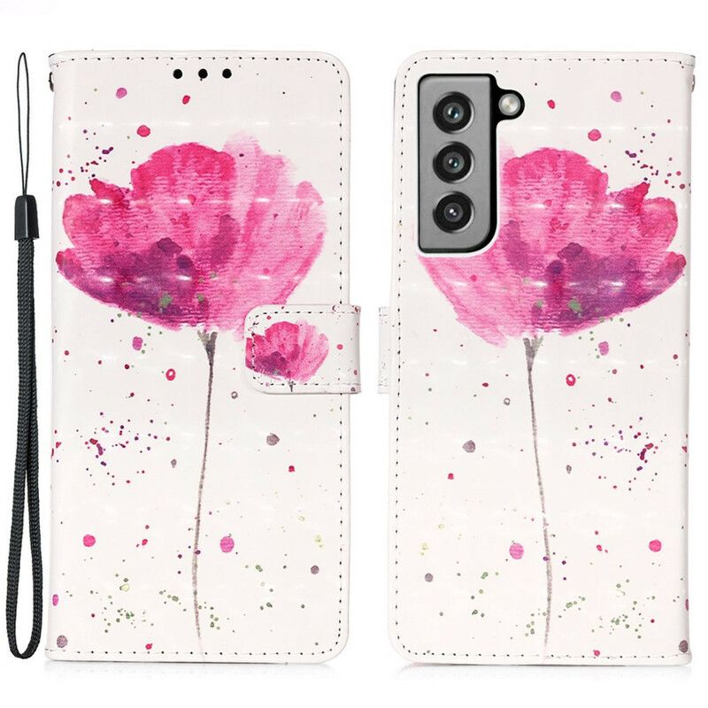 Flip Cover Samsung Galaxy S21 Fe Poppy Akvarel