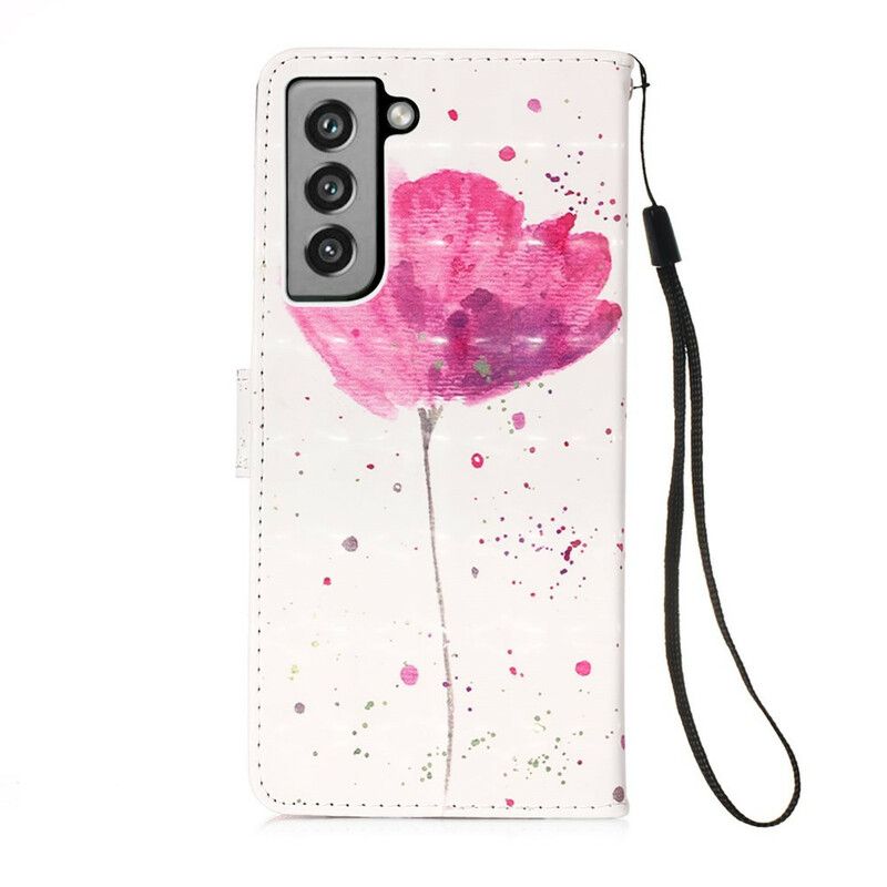 Flip Cover Samsung Galaxy S21 Fe Poppy Akvarel